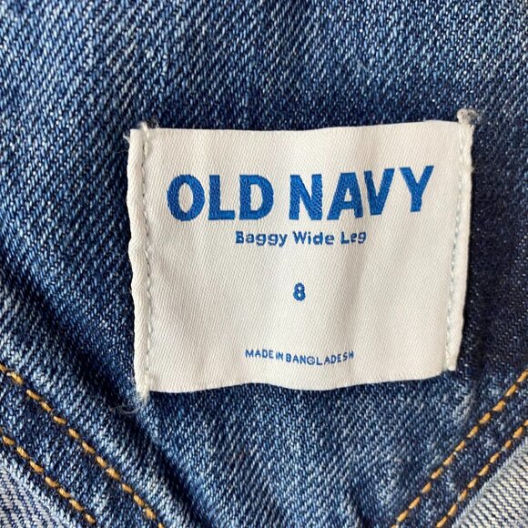 Old Navy Women's Overalls Size 8 Blue Denim Baggy Wide Leg - Picture 6 of 11